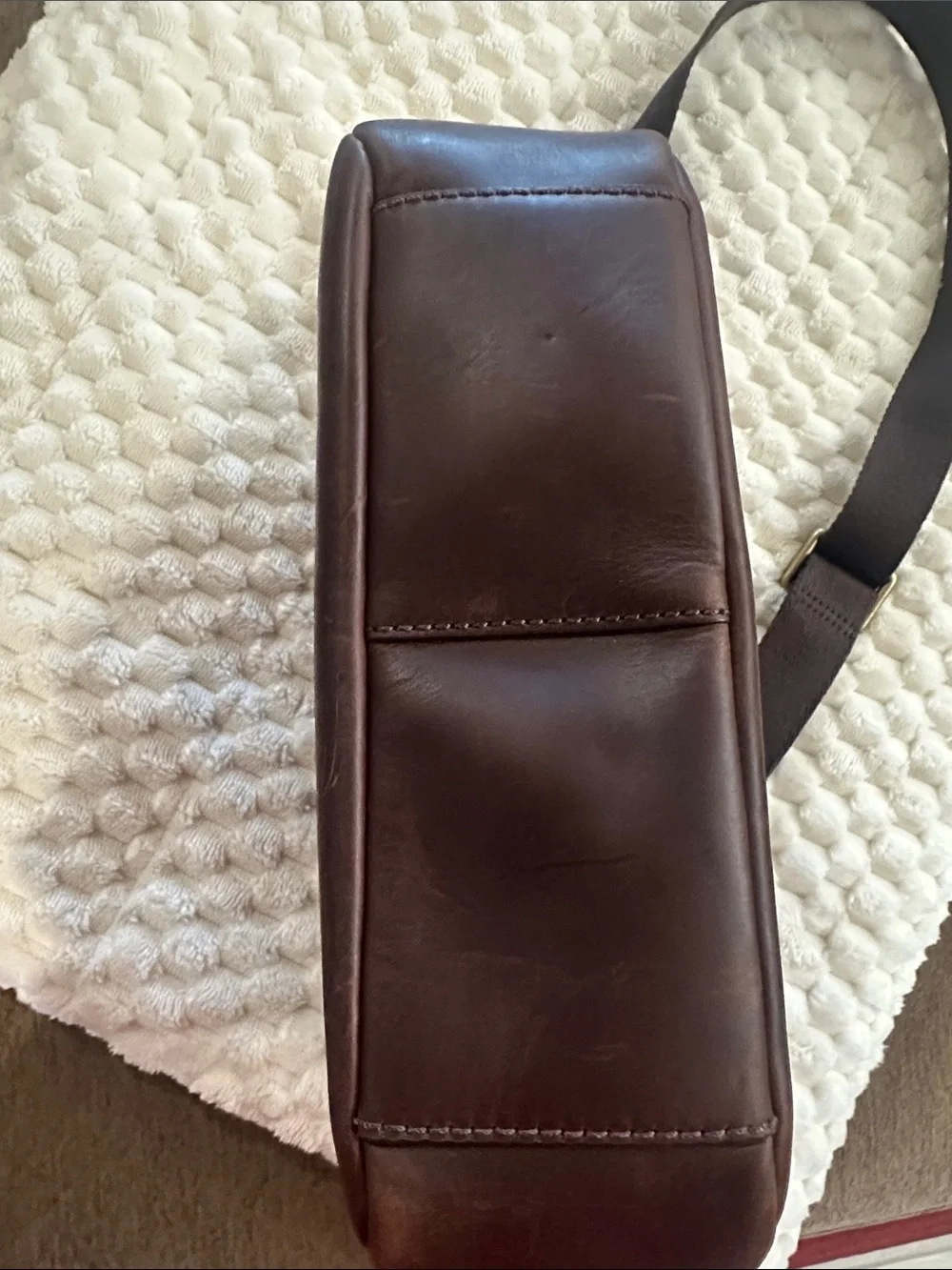 Men's Fossil Brown Leather Crossbody Bag - Classic Utility Shoulder Bag
